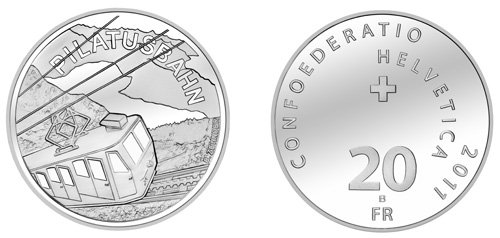 20 Franken Gedenkmünze 2011 Pilatusbahn