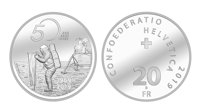20 Franken Gedenkmünze 2019 Mond neu